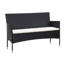 4 Piece Garden Lounge Set With Cream White Cushions Poly Rattan