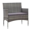 4 Piece Garden Lounge Set Glass Top With Cushions Poly Rattan