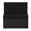 4 Piece Garden Lounge Set Poly Rattan Fabric Black