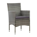 4 Piece Garden Lounge Set Glass Top With Cushions Poly Rattan