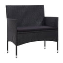 4 Piece Garden Lounge Set Glass Top With Cushions Poly Rattan