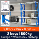 Garage Storage Steel Rack Shelving 200cm wide 400kg