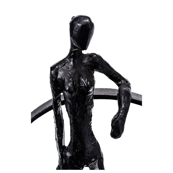 Man With Ring Figurine On Wood Black Natural