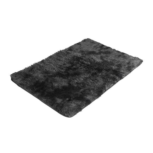 Floor Rug Shaggy Rugs Soft Large Carpet Area Tie Dyed Black