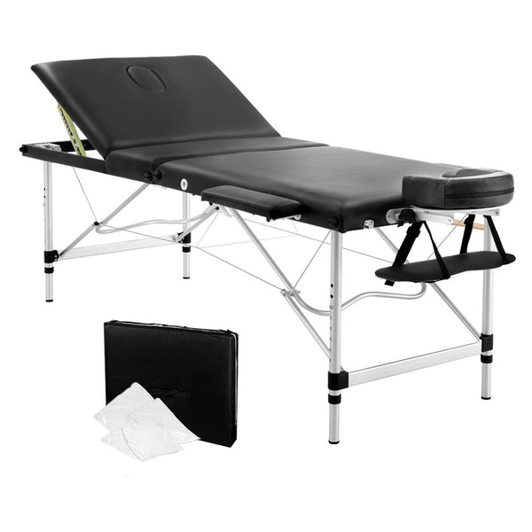 Portable Aluminium 3 Fold Massage Table 75cm