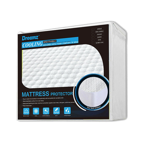 Fitted Waterproof Mattress Protectors Quilted Honeycomb Topper Covers S
