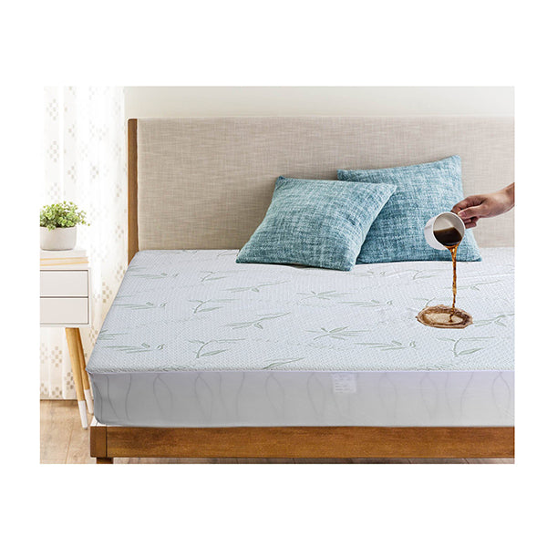 Fitted Waterproof Mattress Protector With Bamboo Fibre Cover Queen Size