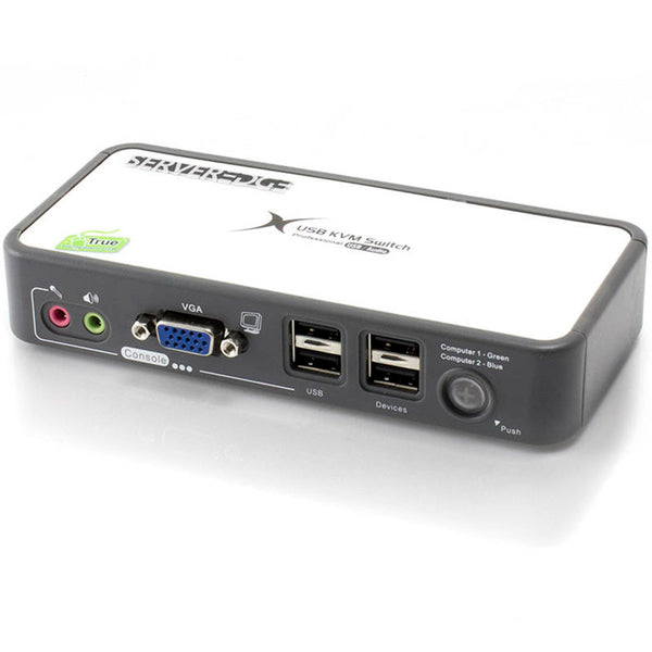 Serveredge 2 Port Usb Vga Desktop Kvm Switch With Audio And Usb Hub