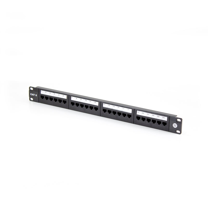 Serveredge 24 Port Cat6 Patch Panel 1Ru Includes Cable Management Bar