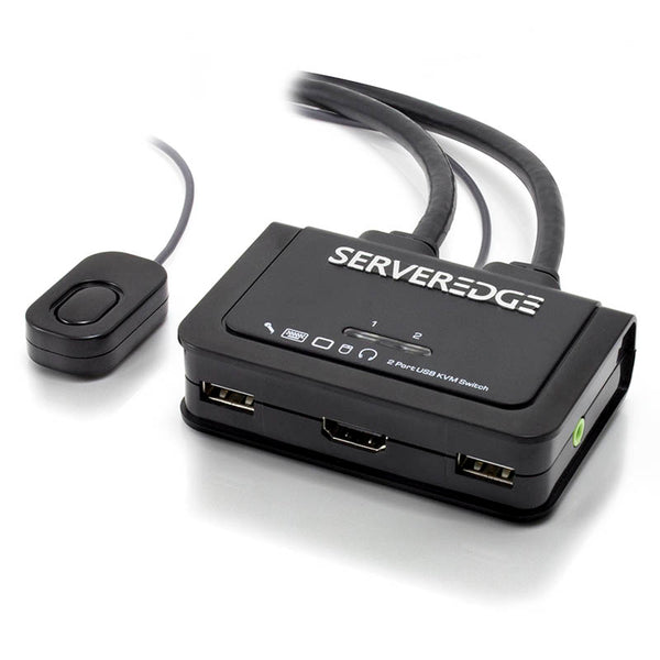 Serveredge 2 Port Usb Hdmi Cable Kvm Switch With Audio And Remote