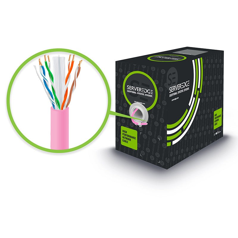 Serveredge Cat6 305M Network Cable Utp Solid Pvc 23Awg Pink