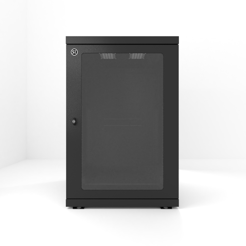 Serveredge 18RU Fully Assembled Swing Frame Hinged Wall Mounted Cabinet - 600W x 700D x 903.4H Includes:Toughened Glass DoorQuick Release Lockable Side PanelL-Shaped RailsCut Out Slots for Fans20 x Cage Nuts Screws & Washers
