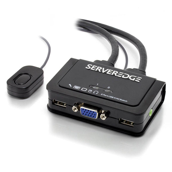 Serveredge 2 Port Usb Vga Cable Kvm Switch With Audio And Remote
