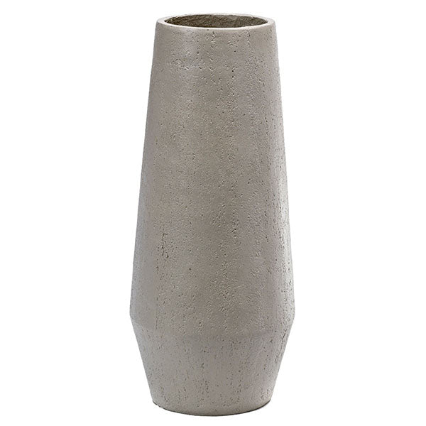 Grey Medium Vase With Travertine Effect 35X35X81Cm
