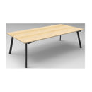 Meeting Table Natural Oak And Black 2400X1200X730Mm