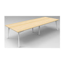 Meeting Table Natural Oak And White 3200X1200X730Mm