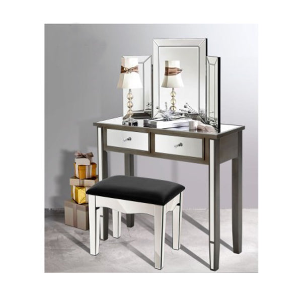 Mirrored Furniture Makeup Mirror Dressing Table Vanity Foldable