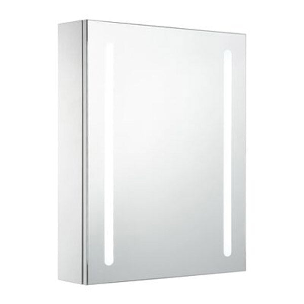 Led Bathroom Mirror Cabinet 50X13X70 Cm White And Silver