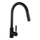 Euro Round Matt Black 360 Degree Swivel Pull Out Kitchen Mixer Tap