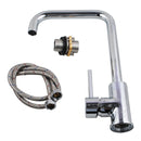 Kitchen Mixer Tap Swivel Goonseneck Spout Round Laundry Faucets Chrome