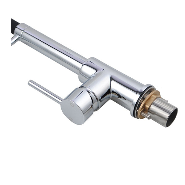 Gooseneck Kitchen Sink Mixer Tap Pull Down Flexible Spout Brass