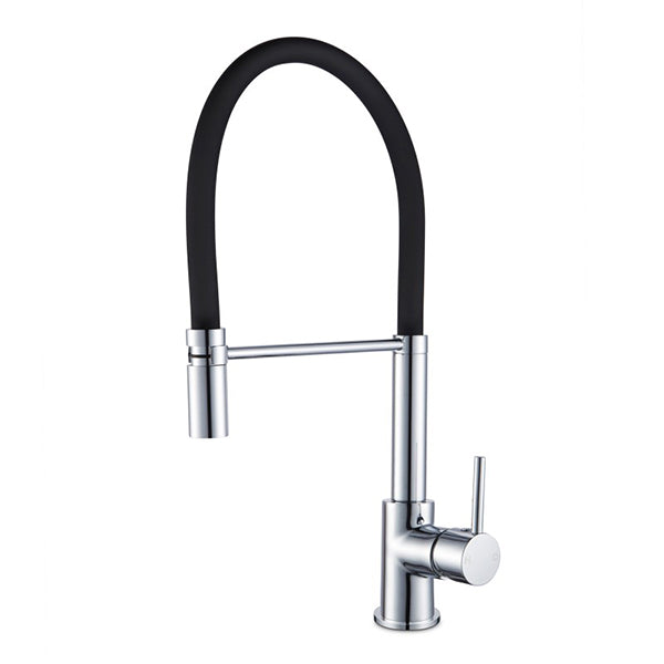 Gooseneck Kitchen Sink Mixer Tap Pull Down Flexible Spout Brass
