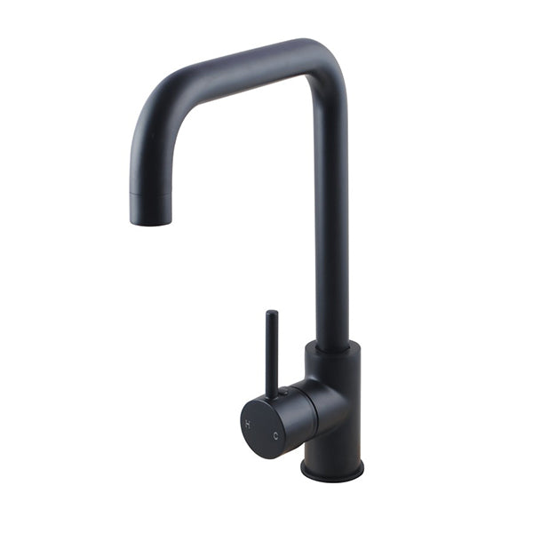 Round Matt Black 360 Degree Swivel Kitchen Sink Mixer Tap Gooseneck