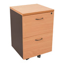 Mobile Pedestal With 2 File Drawers Beech And Ironstone 465X447X690Mm
