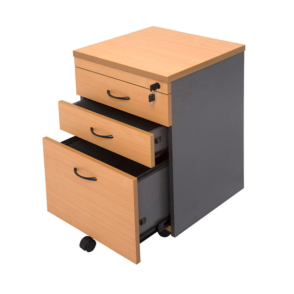 Mobile Pedestal Beech And Ironstone 465X447X690Mm