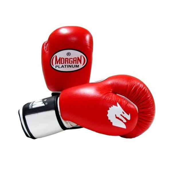 Morgan V2 Platinum Leather Sparring Gloves Red