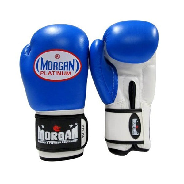 Morgan V2 Platinum Leather Sparring Gloves Blue