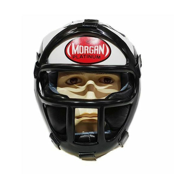 Morgan Leather Head Guard With Abx Plastic Removable Grill