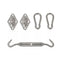 Five Piece Sunshade Sail Mounting Kit Stainless Steel