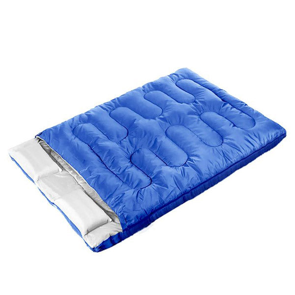 Sleeping Bag Double Outdoor Camping Thermal Hiking Blue