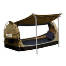 Camping Swags Canvas Dome Tent Free Standing King Single Khaki