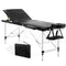 Portable Aluminium 3 Fold Massage Table Black 60cm