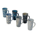 6Pcs Shades Of Blue Mug Set
