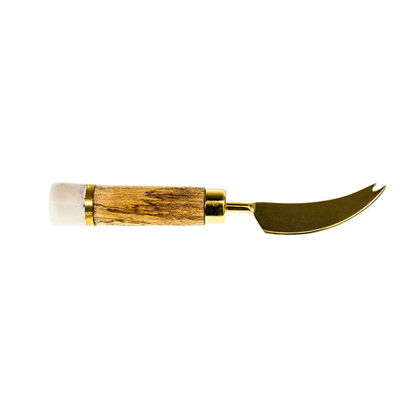 Maeve Marble And Wood Cheese Knife Natural Silver