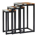 Nesting Tables 3 Pcs Solid Teak Wood And Polyresin