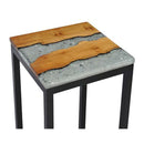 Nesting Tables 3 Pcs Solid Teak Wood And Polyresin
