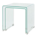Two Piece Nesting Table Set Tempered Glass Clear