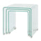 Three Piece Nesting Table Set Tempered Glass Clear