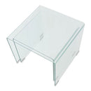 Two Piece Nesting Table Set Tempered Glass Clear