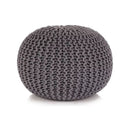 Hand Knitted Pouffe Cotton 50X35 Cm