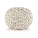 Hand Knitted Pouffe Cotton 50X35 Cm