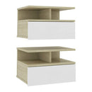 Floating Nightstands 2 Pcs White And Sonoma Oak 40X31X27 Cm Chipboard