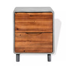 Nightstand Concrete Solid Acacia Wood 40 X 30 X 50 Cm
