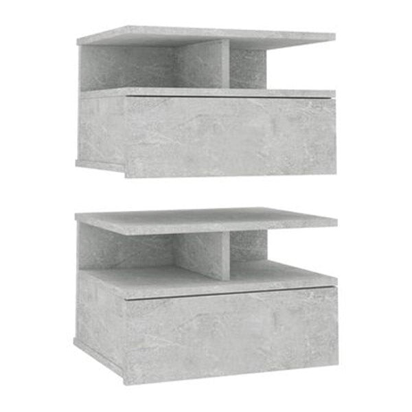 Floating Nightstands 2 Pcs Concrete Grey 40X31X27 Cm Chipboard