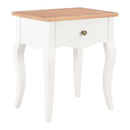 Nightstand White And Brown 40X30X50 Cm Solid Pine Wood