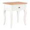 Nightstand White And Brown 40X30X50 Cm Solid Pine Wood